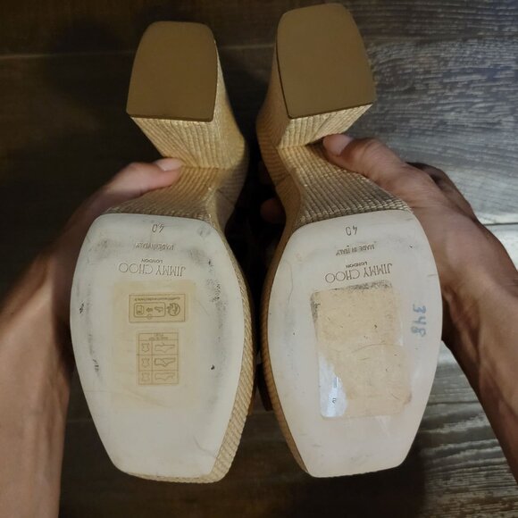 NEW Jimmy Choo Gaia 140mm Sandals Womens 10 Brown Suede Luxury Designer Retro - Picture 5 of 10